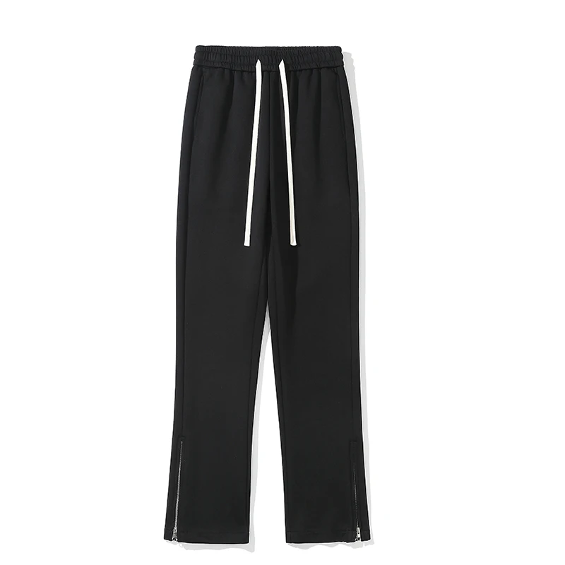 Men High Street Fashion Loose Casual Zipper Hem Sport Pants Sweatpants Joggers Women Hip Hop Long Trousers