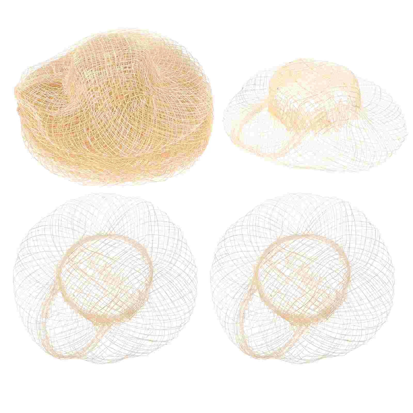 12pcs Mini Woven Hats Crafts Mini Hats House Straw Hats Miniature Straw Dolls Hats