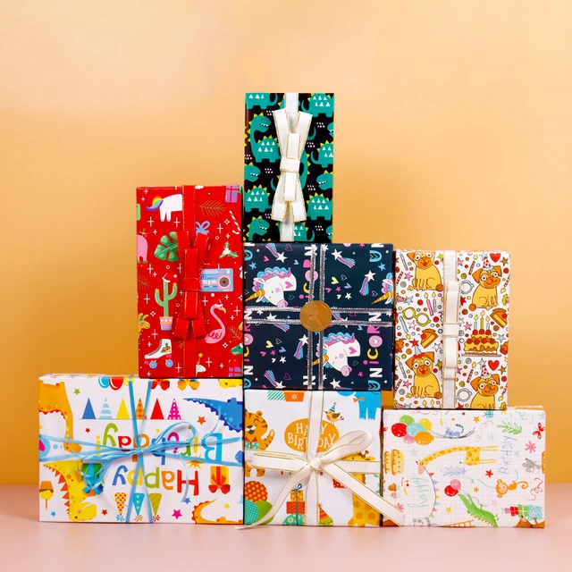 Christmas Wrapping paper for Kids Boys Girls Baby Kraft Paper Christmas  Elements Collection Gift Wrap Paper 20x27.5 Inches - AliExpress