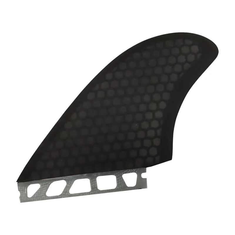 FUTURE 4-piece set of Black fiberglass honeycomb surf fins High strength and lightweight Perfect for shortboard/longboar
