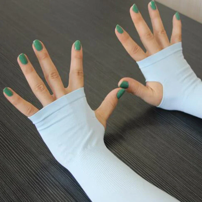 Hot Sale Arm Sleeves Sun UV Protection Arm Warmer Sleeves Half Finger Long Gloves Cuff For Women Men