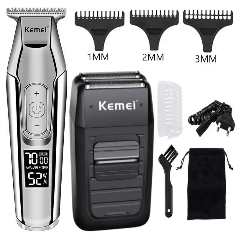 

Kemei Hair Clipper Professional Trimmer For Men Rechargeable Hair Trimmer Hair Cutter Mower Hair Cutting Machine Kit Combo