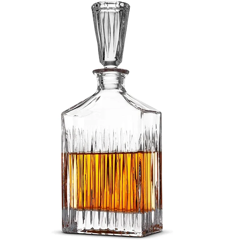 

Crystal lead-free Whiskey Decanter & Liquor Decanter with Glass Stopper for Alcohol Bourbon Scotch 650ml