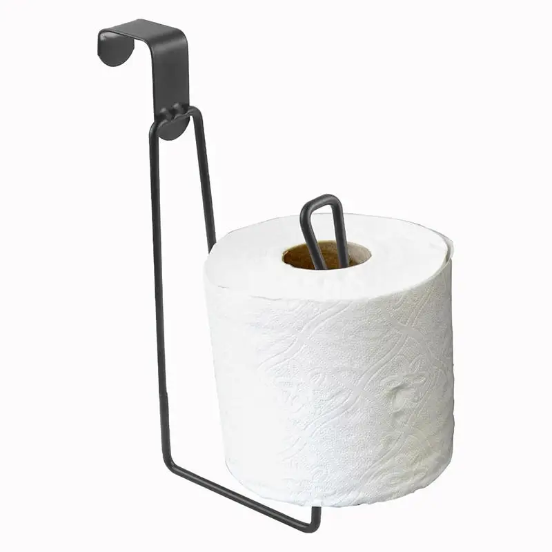 Simple Iron Toilet Roll Paper Holder Organizer Wall Mount Storage Stand Kitchen Bathroom No Drill Tissue Towel Dispenser