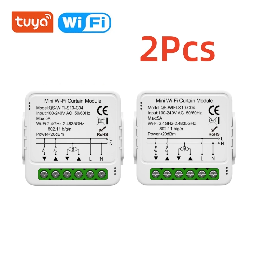Smart WiFi & Zigbee Curtain Switch Module for Motorized Blinds - Voice Control Compatible