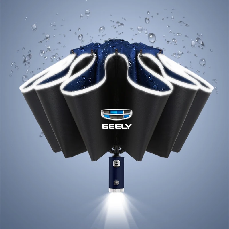Automatic Umbrella with Led Light Umbrella 10 Ribs 3-folding Inverted For geely emgrand ec7 ec8 ck atlas ck2 ck3 gt gc9