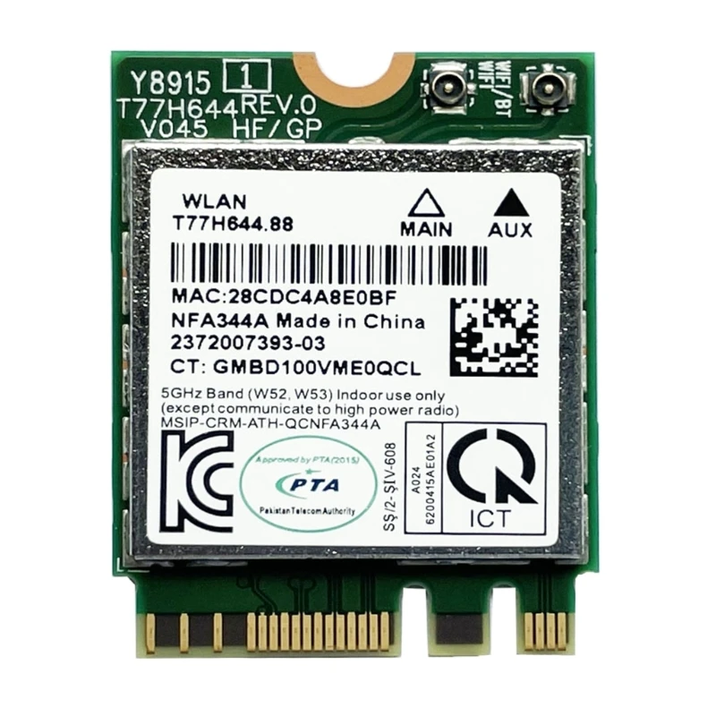 

T8WC QCNFA344A Беспроводная карта 802.11AC BT4.1 Интерфейс NGFF-M2 Карта Wi-Fi 1200 Мбит/с