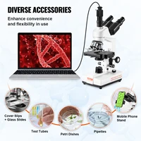 VEVOR Compound Trinocular Microscope 40X-2500/40X-5000X Magnification Lab Microscope with LED Illumination & External Interface 5