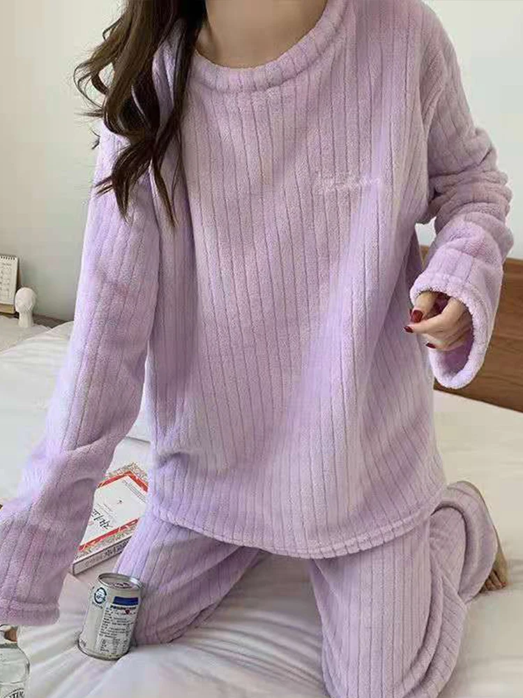Casual Loose O Neck Long Sleeve 2 Piece Pants Set