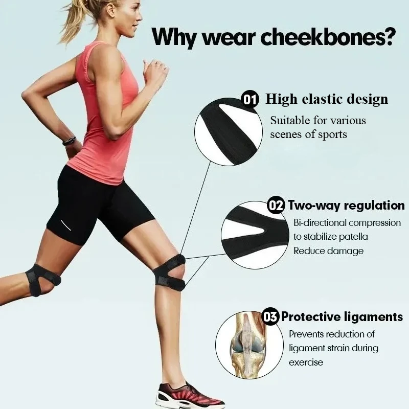 Pressurized Knee Wrap Sleeve Support Bandage Pad Elastic Braces Knee Hole Kneepad Safety Basketball Tennis Cycling Pads 1PC