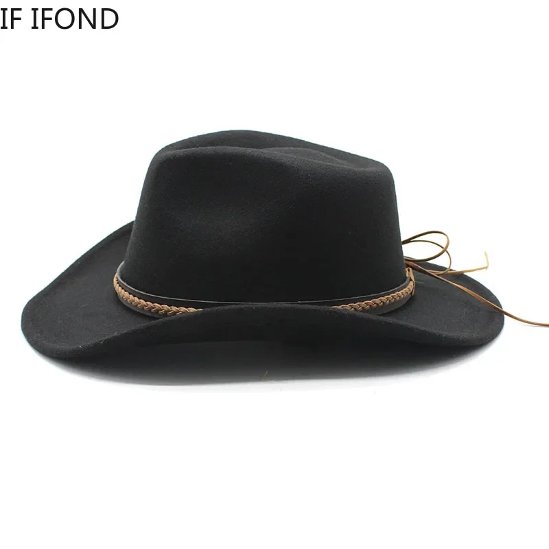 Cappello Cowboy In Feltro Unisex - Tesa Larga Stile Western Per Uomo E Donna