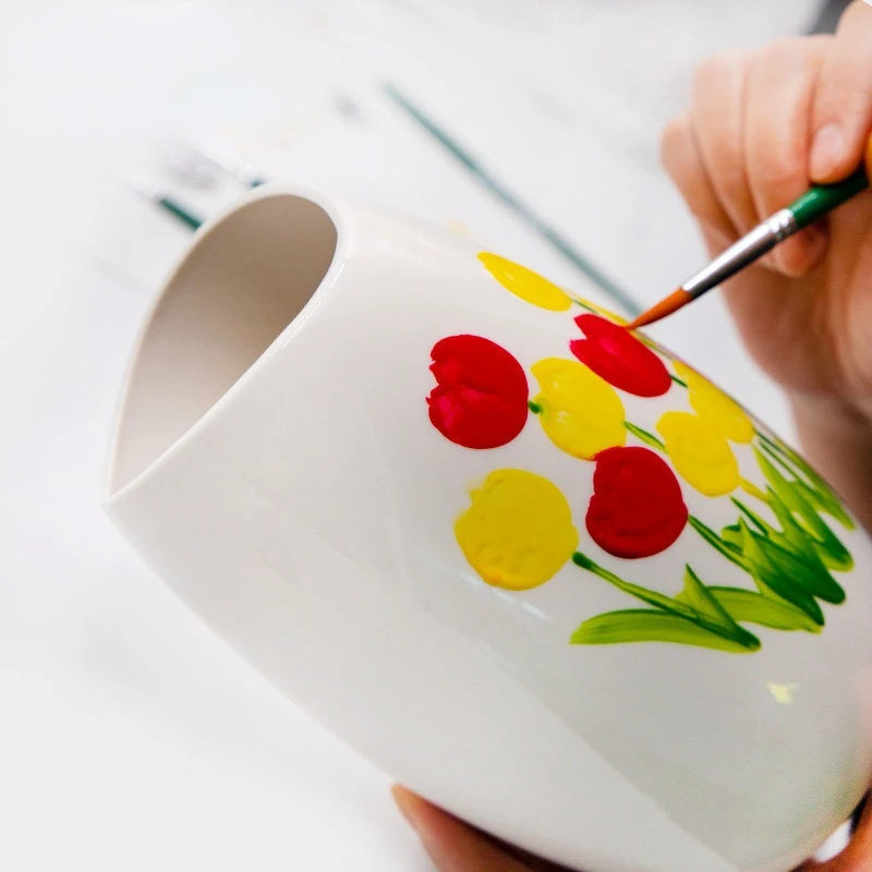 Ceramic Acrylic Paint DIY Hand Painted Porcelain Cups