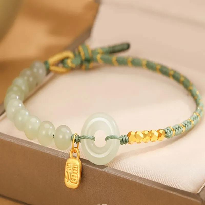 

Natural Hetian Jade Bracelet Women Bracelet Birthday Wedding Gift Fashion Braided Bracelets for Women Female Fine Jewelry
