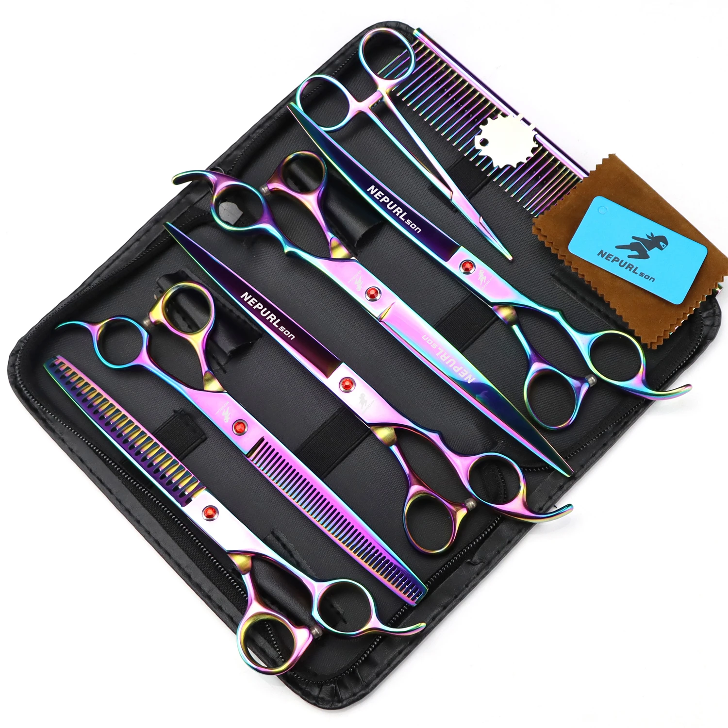 8 inch pet hairdressing scissors set color set high class pet