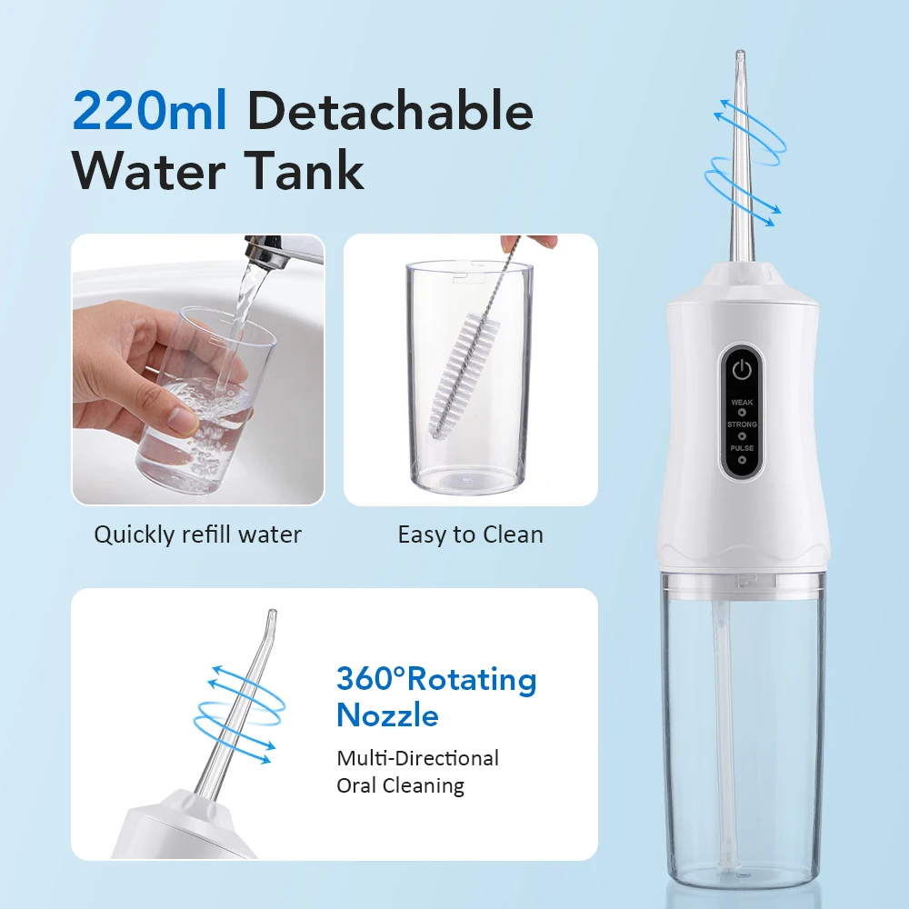 Elektrischer Zahnpolierer Tragbarer Mundduschen-Irrigator Dental-Wasserflosser Mundpflege-Set Zahnreinigung Aufhellungs- und Polierwerkzeuge – Detail 16