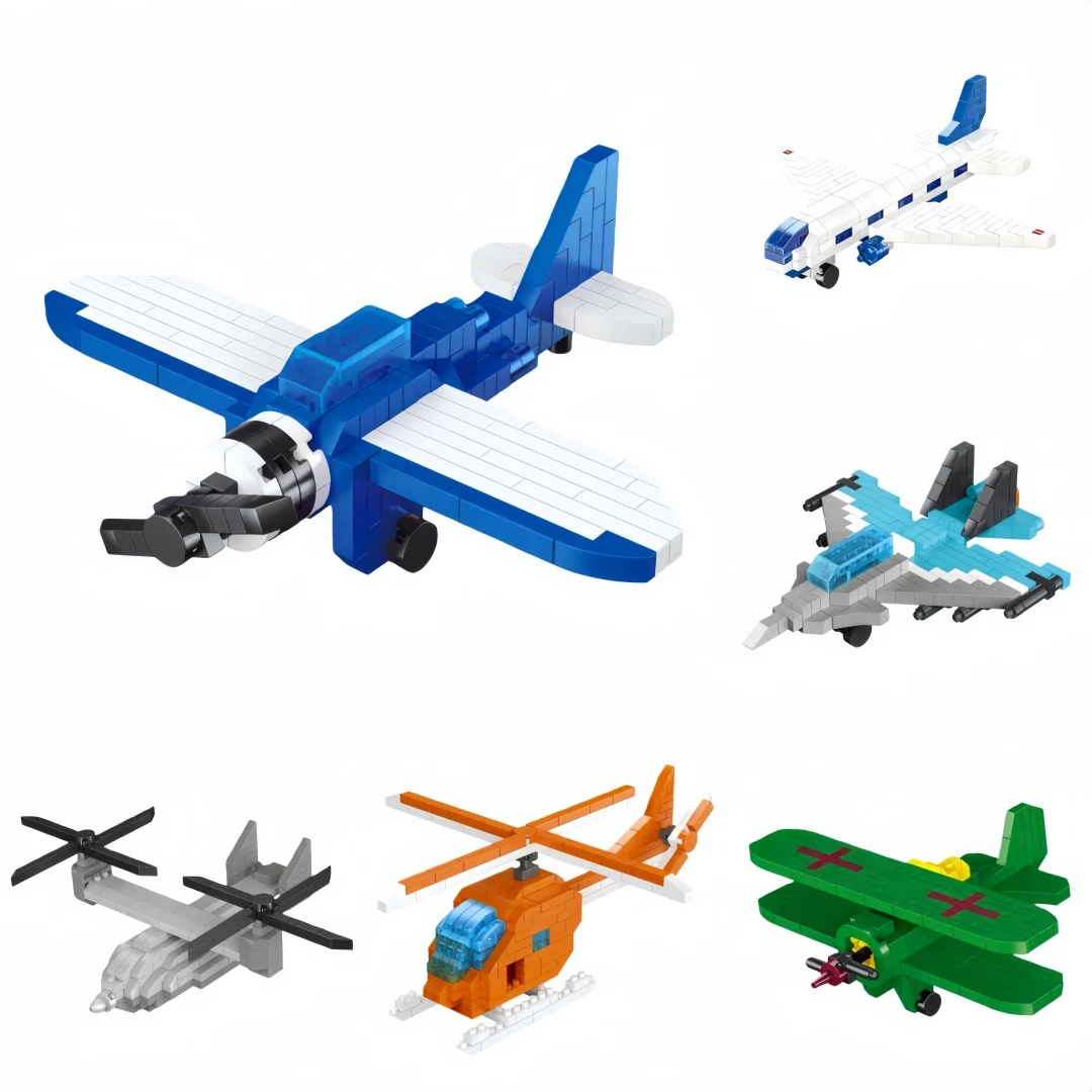 Advanced Micro Mini Building Block Aircraft Toy - Boys' Favorite 3D DIY Decor & Children's Gift