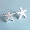 Uini-Tail hot new 925 Tibetan silver temperament fashion starfish micro-set stud earrings simple personality exquisite sweet 2