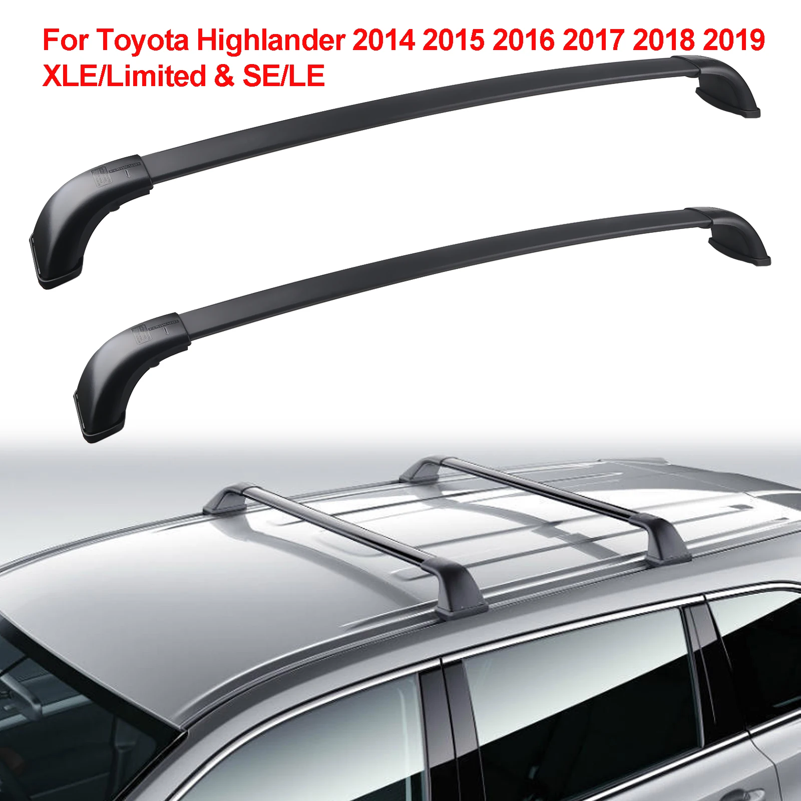 

Автомобильный багажник на крышу для Toyota Highlander 2014, 2015, 2016, 2017, 2018, 2019 XLE/Limited SE/LE, верхняя рейка, багаж на крышу, автомобильные аксессуары