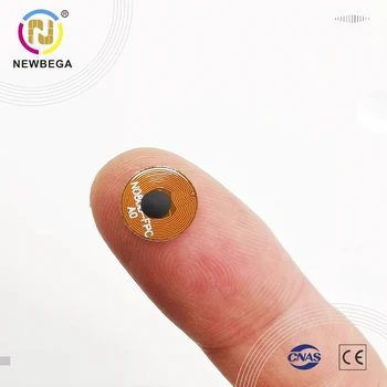 프로그래밍 가능한 칩 블루투스 라벨/스티커 FPC 태그, 마이크로 소형 RFID, 13.56mhz NFC F08, Clone S50 Classic 1K, Dia8mm, 5PCs