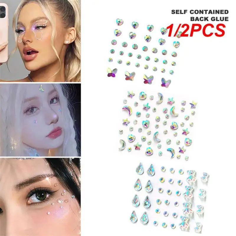 

Face Jewelry Crystal Disposable Tattoo Stickers Women Eyes Face Body Rhinestones Waterproof Makeup Art Stage