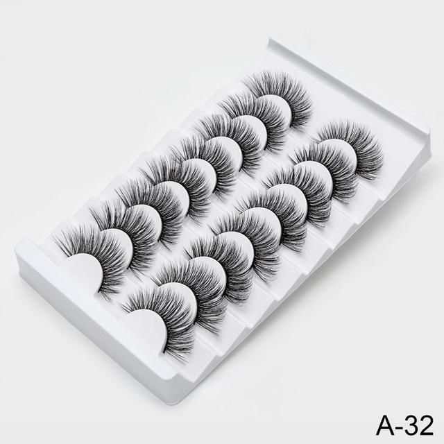 8 pairs 3D Mink Lashes Natural False Eyelashes Dramatic Volume Fake Lashes Makeup Eyelash Extension Silk Eyelashes