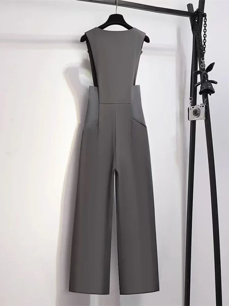 2024 New Office Lady Jumpsuit Women Spring Autumn High Waist Suit Jumpsuits Combinaison Femme Elegant Overalls
