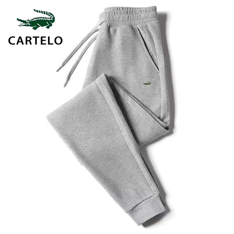 CARTELO Waffle Pants Spring/Summer Leisure Sports Pants Fashion Embroidered Pants Men's and Women's Jogging Pants