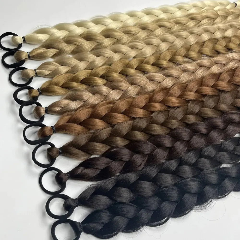 Synthetic 24inch hair extension wig ponytail with hair extensions Long Braided Ponytail Hair Accessories Christmas