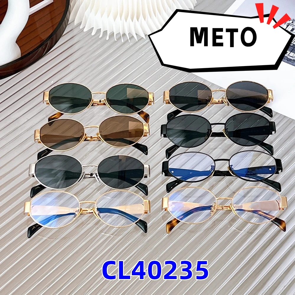 

METO Oval Metal Frame Small Ladies Sunglasses For Women Male Aesthetic Brand Designer Futuristic Unisex Summer Sun Glasses UV400