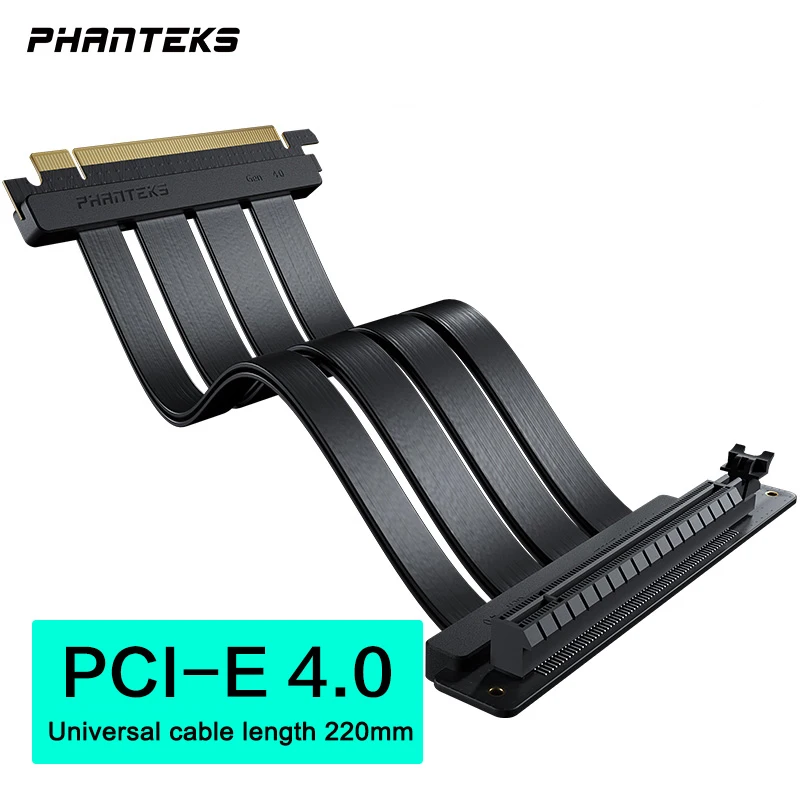 

Phanteks PH-CBRS4.0 FL22 PCI-E 4.0 Graphics Card Extension Cable 220mm Computer Vertical 180 ° To 90° GPU Expansion Card