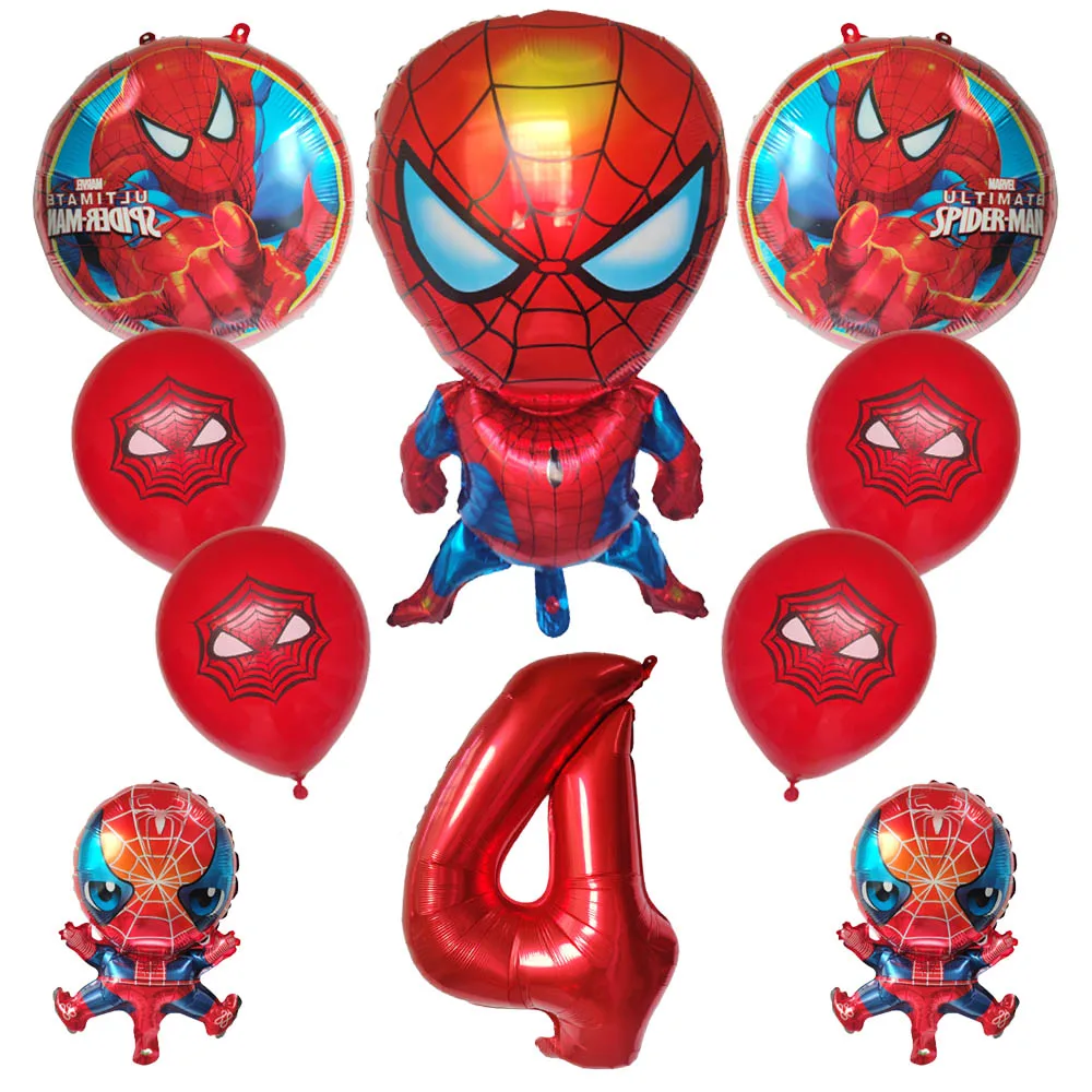 10pcs Super Hero Spiderman Captain America Iron Man The Hulk Foil Balloon Birthday Party Decor Baby Shower Inflatable Toy