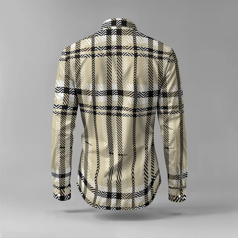 Set di camicie da uomo primavera estate 2025, stampate, alla moda, semplici, in due pezzi, a maniche lunghe, stile urbano di alta qualità_voghion.com