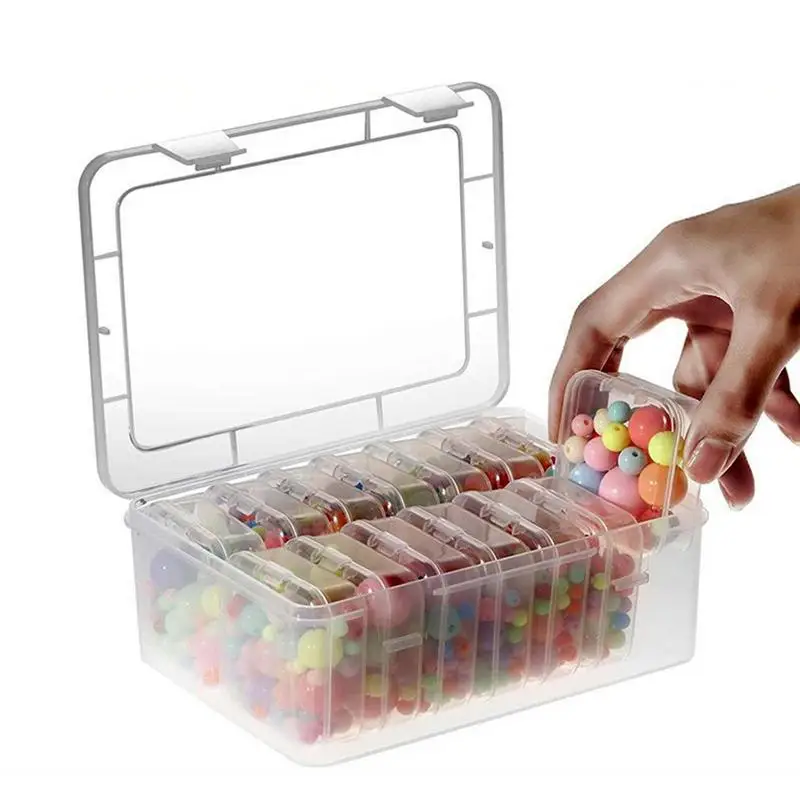 Bead Storage Organizer 14-Grids Clear Mini Clear Bead Storage Containers  Organizers Storage Container Craft Organizers And - AliExpress