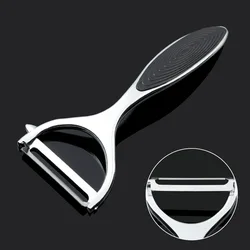 Premium Stainless Steel Multi-Function Vegetable Peeler and Grater Set (Black  Flat)