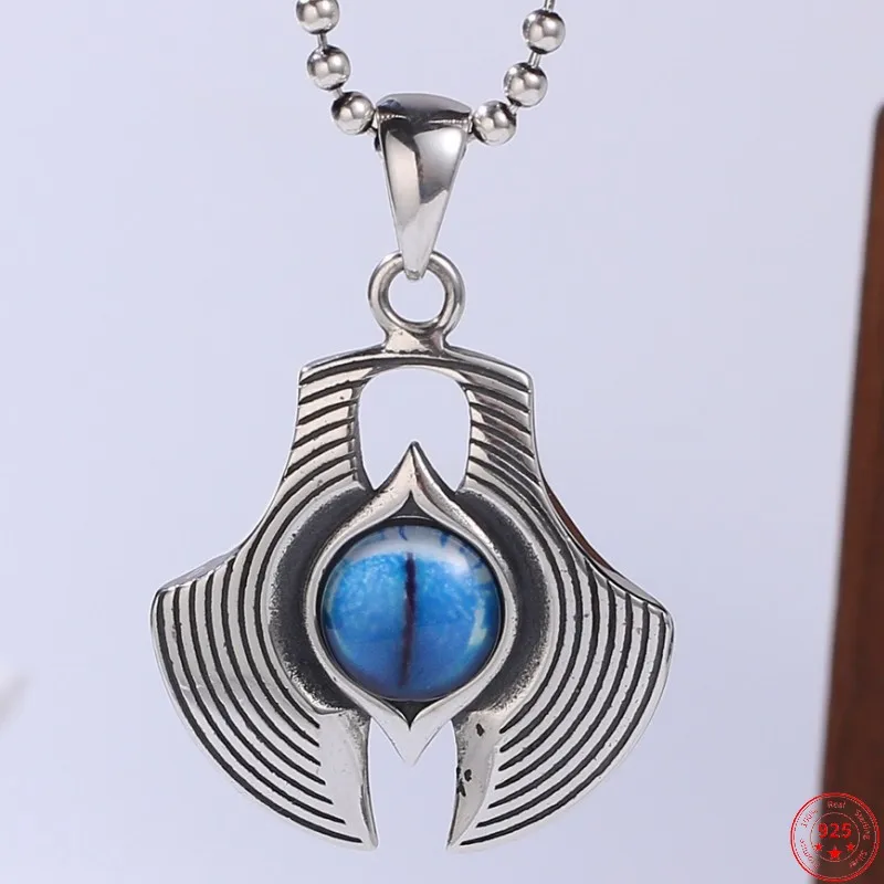 

S925 Sterling Silver Pendants for Men Women 2023 New Fashion Creative Devil's Eyes Pure Argentum Amulet Punk Jewelry