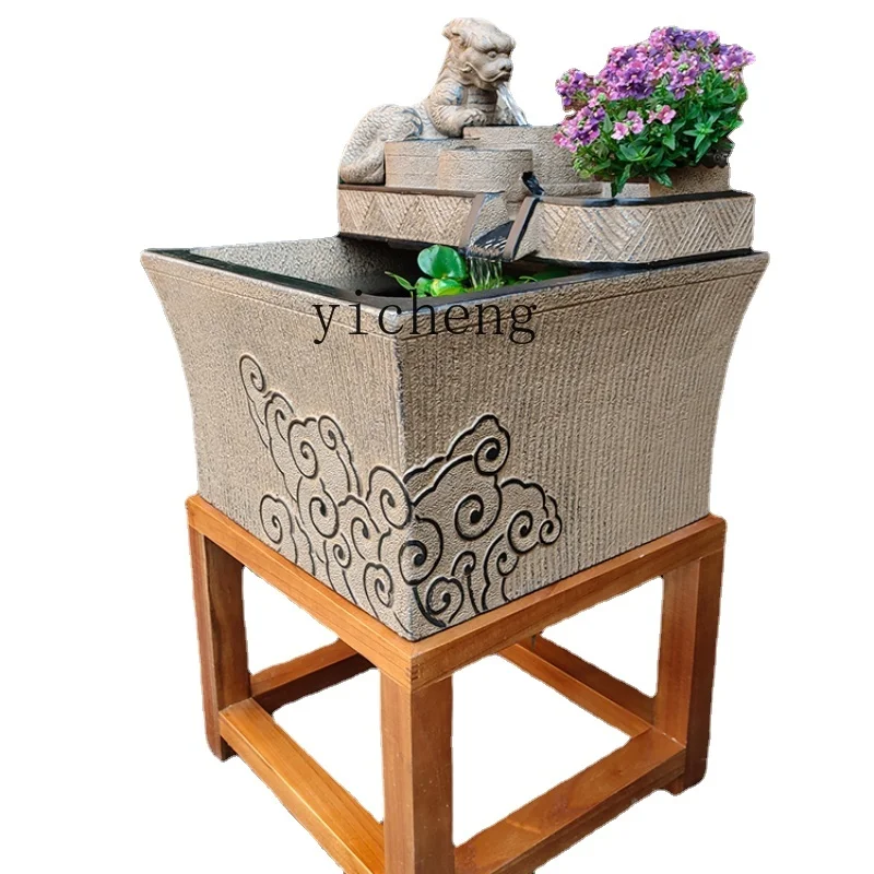 

XL Outdoor Flowing Water Ornaments Circulating Water Floor-Made Landscape Chinese Courtyard Fish Tank