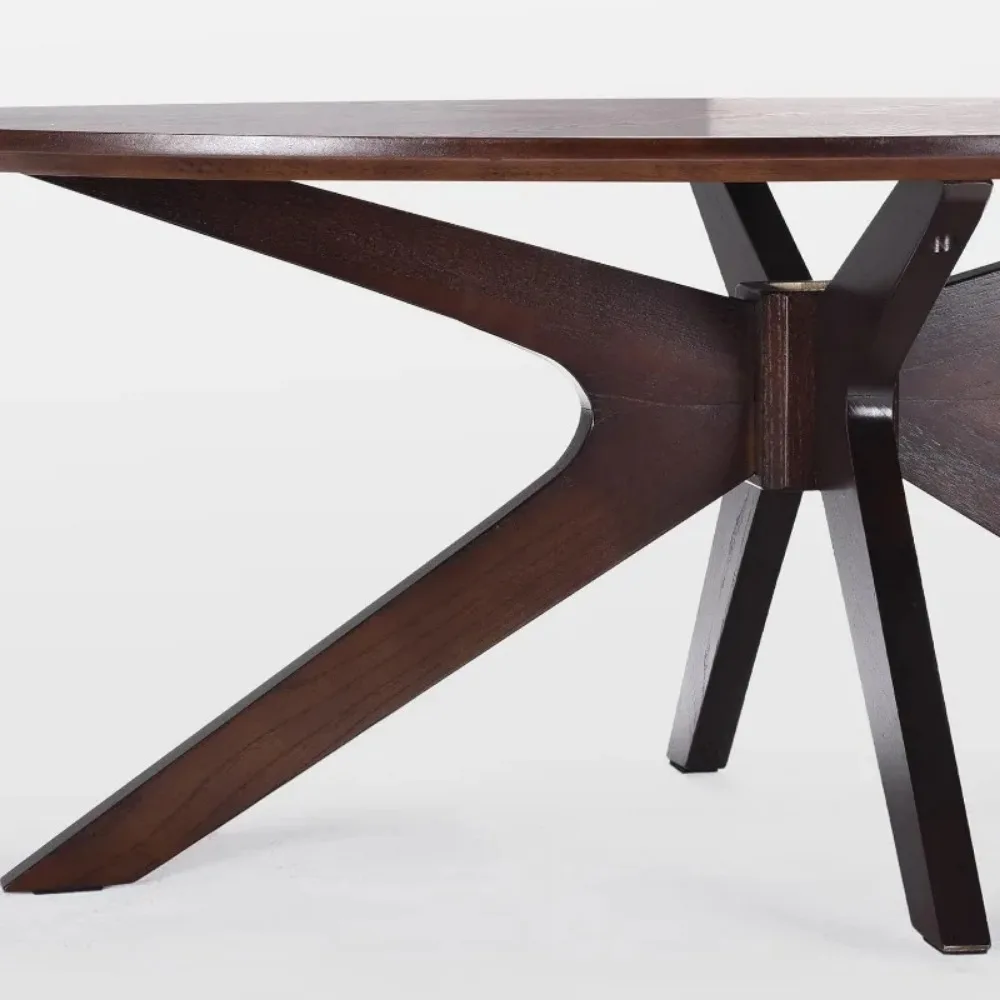 Office Coffee Table, 47" Wood Coffee Tabletop with Wood Frame,Oval Coffee Table for Living Room,Bedroom,47 Inch,Walnut Tabletop 4