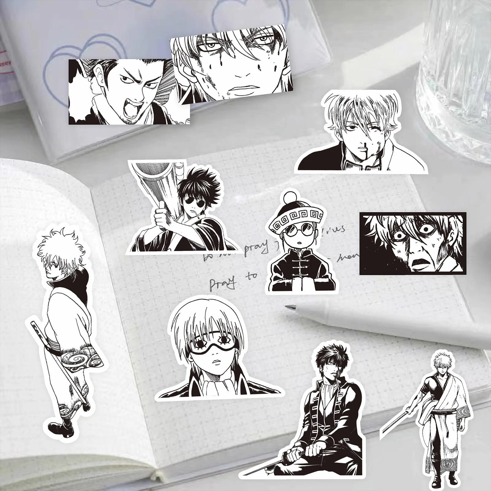 80/160PCS Anime Gintama Coole Aufkleber Sakata Gintoki Aufkleber Auto Laptop Hijikata Toshiro Cartoon Graffiti Aufkleber Kinder Spielzeug geschenk – Detail 12
