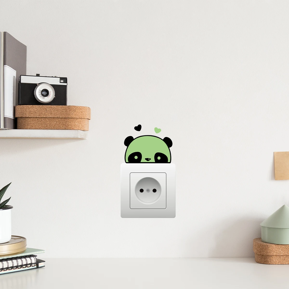 1pcs cartoon animal cute panda pattern glow-in-the-dark switch stickers, can be torn and pasted indoor decoration stickers