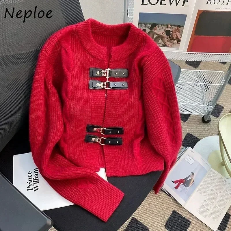 Suéter Tipo Cárdigan De Cuello Redondo De Lana Para Mujer, Nueva Moda De Primavera Y Otoño, 24 Prendas De Vestir Con Agujas De Osmanto Para Mujer, Top Coreano De Punto Grace