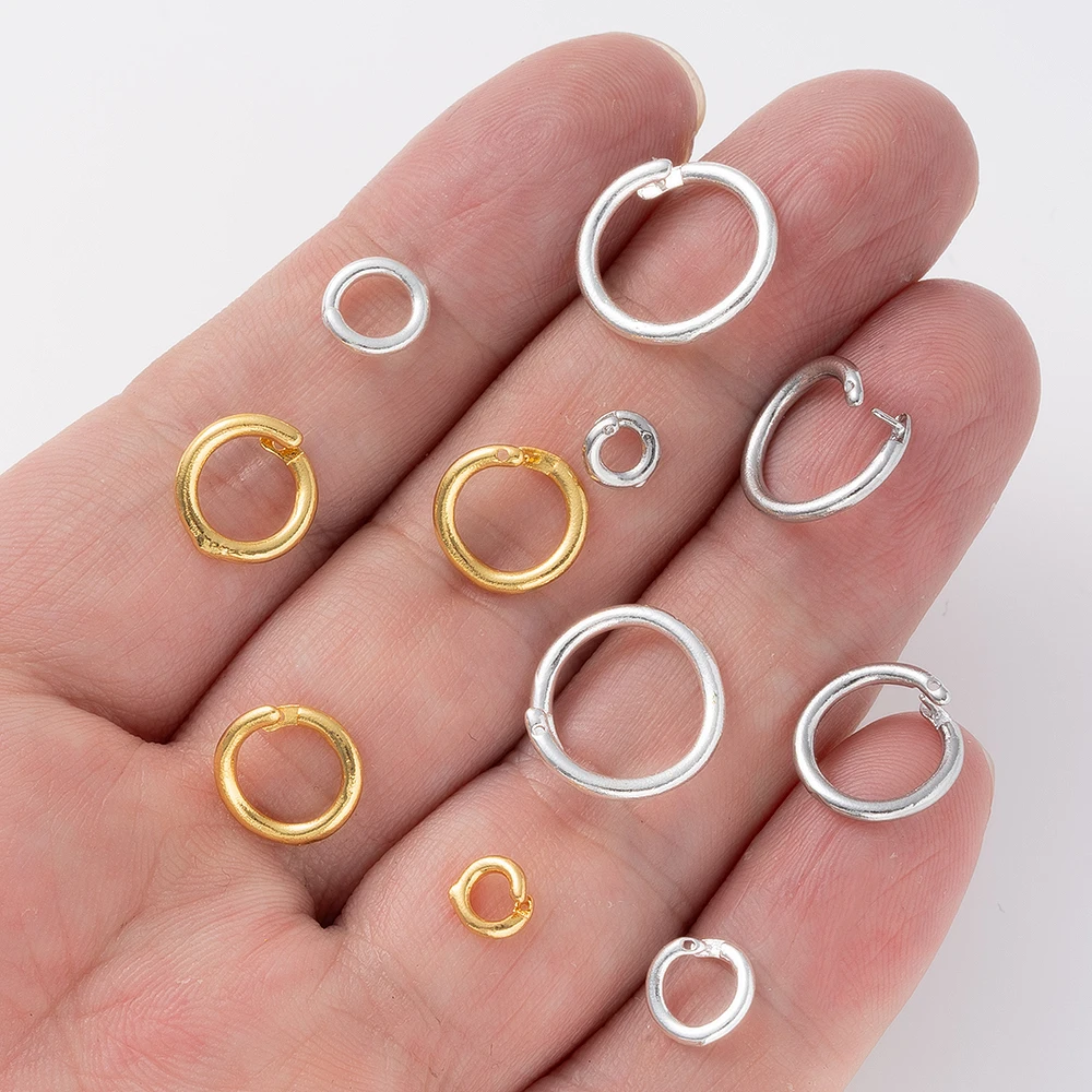 10/20 Stück Messing 18K vergoldete offene Biegeringe mit Verschluss für DIY-Halsketten, Armbänder, Schmuckherstellung, Zubehör – Detail 3
