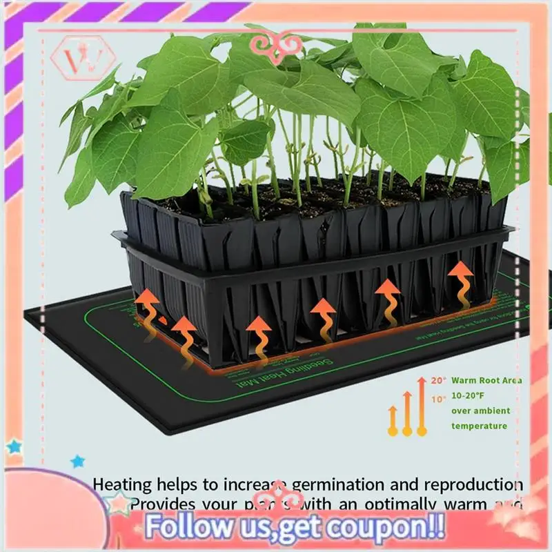 2 PCS Seedling Heat Mat For Seed Starting, 10 X 20.75Inch As Shown 21W Waterproof Heating Pad For Indoor Tray Plants US Plug