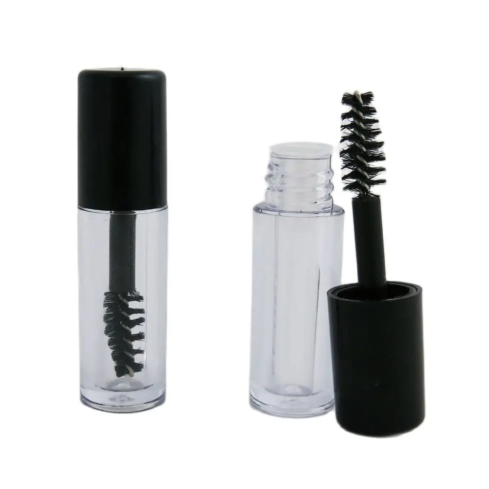 5pcs Travel Mini Empty Clear AS Mascara Tube 1ml Vial Bottle Container with Black Cap for Eyelash Growth Mascara термо гель для очистки пор pig nose clear black head steam starter