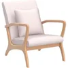Mid-Century Modern Accent Chair with Cushion, 28.3'' Long Armrest Chairs Upholstered Premium Linen Fabric Wood Frame Armchair 5