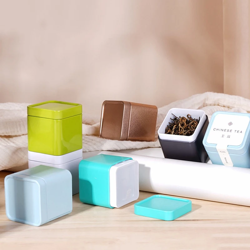 

Герметичная коробка для упаковки черного чая, зеленого чая, банки для цветочного чая, квадратные банки для конфет, портативные бытовые коробки для хранения