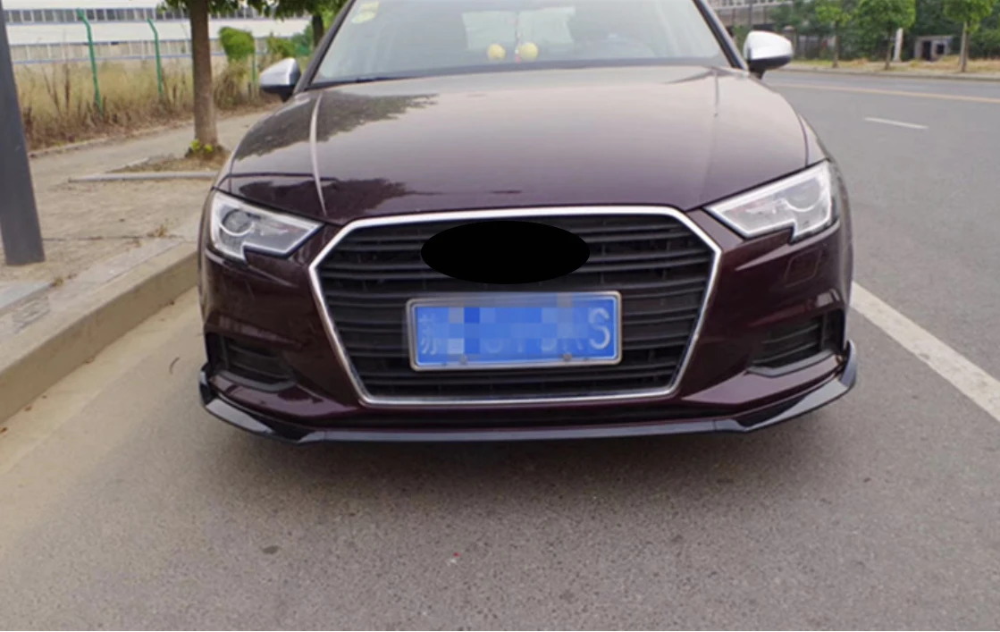 아우디 A3 8V S3 S-라인 2017 2018 2019 2020 자동차 프론트 범퍼 스플리터 립 스포일러 디퓨저 가드 바디 키트 커버 튜닝 3개