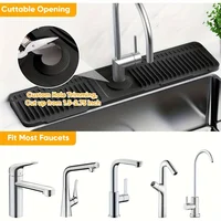 Kitchen Sink Splash Guard with 7° Slope Design,Quick Drain, Snap-On Fixation,Splash Catcher for Kitchen & Bathroom Countertops 6