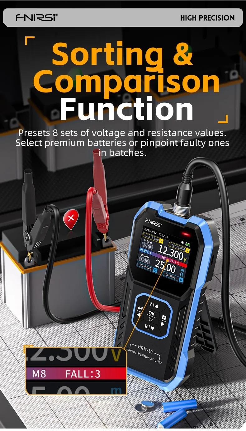 HRM-10 Battery Tester Internal Resistance Tester Fast High Precision 4-Wire 1865