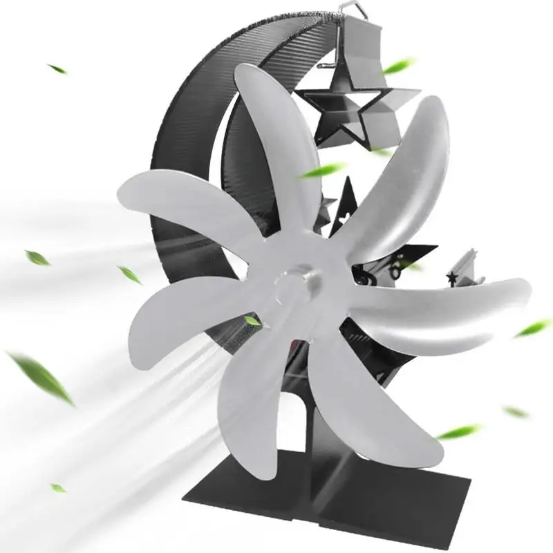 

Heat Powered Stove Fan 7 Blades Fireplace Fan With Designed Silent Operation Non-Electric Stove Fan For Wood Burning Stove