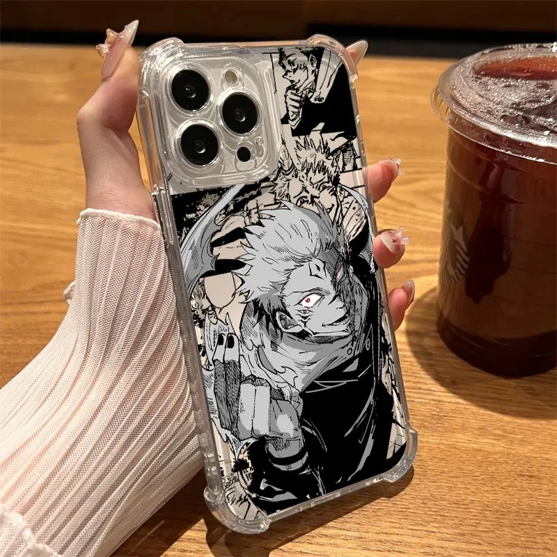 Clear Shockproof Anti-Fall Jujutsu Anime Phone Case